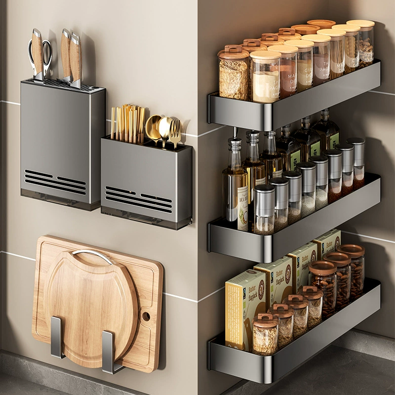 Wall-mounted Storage Rack Multi-tier No-drill Kitchen — spice rack wholesale pick on SpiceShelf